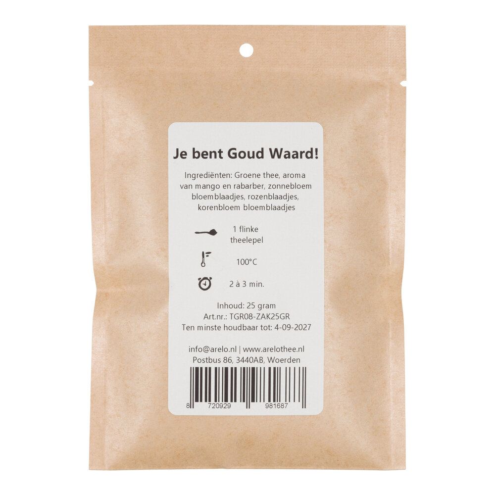 achterkant jij bent goud waard