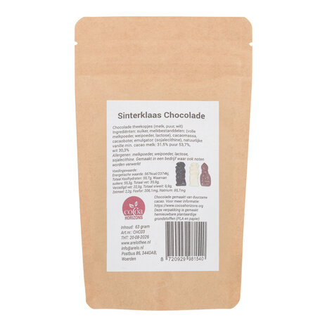 Sinterklaas chocolade melk, puur en wit 