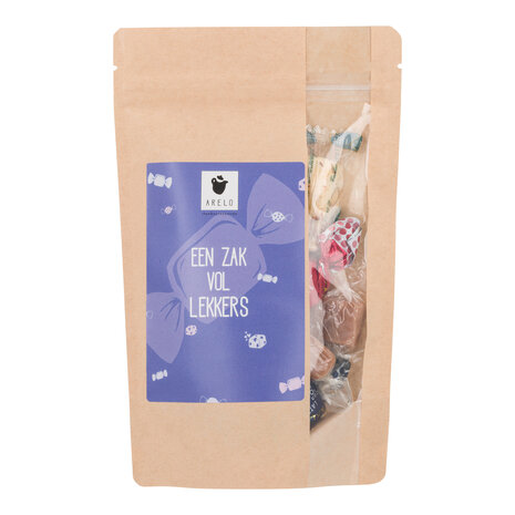 Zak vol lekkers nougat, fudge, bonboms