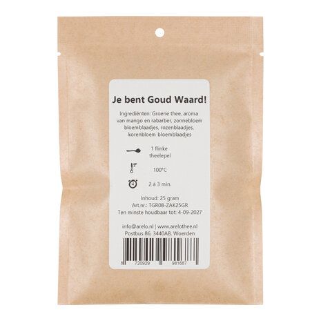 achterkant jij bent goud waard