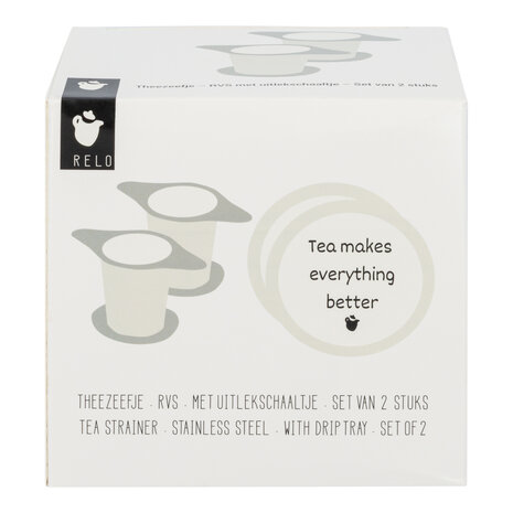 Theezeefje RVS met uitlekschaaltje – Set van 2 stuks