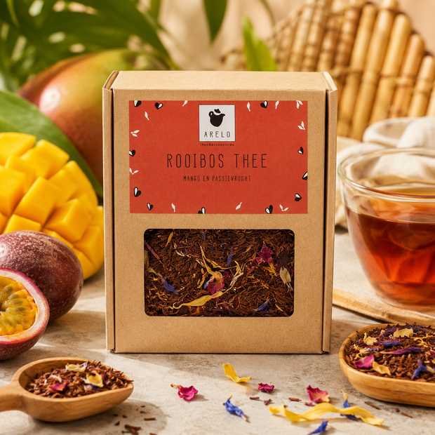 Rooibos mango passievrucht doosje sfeer
